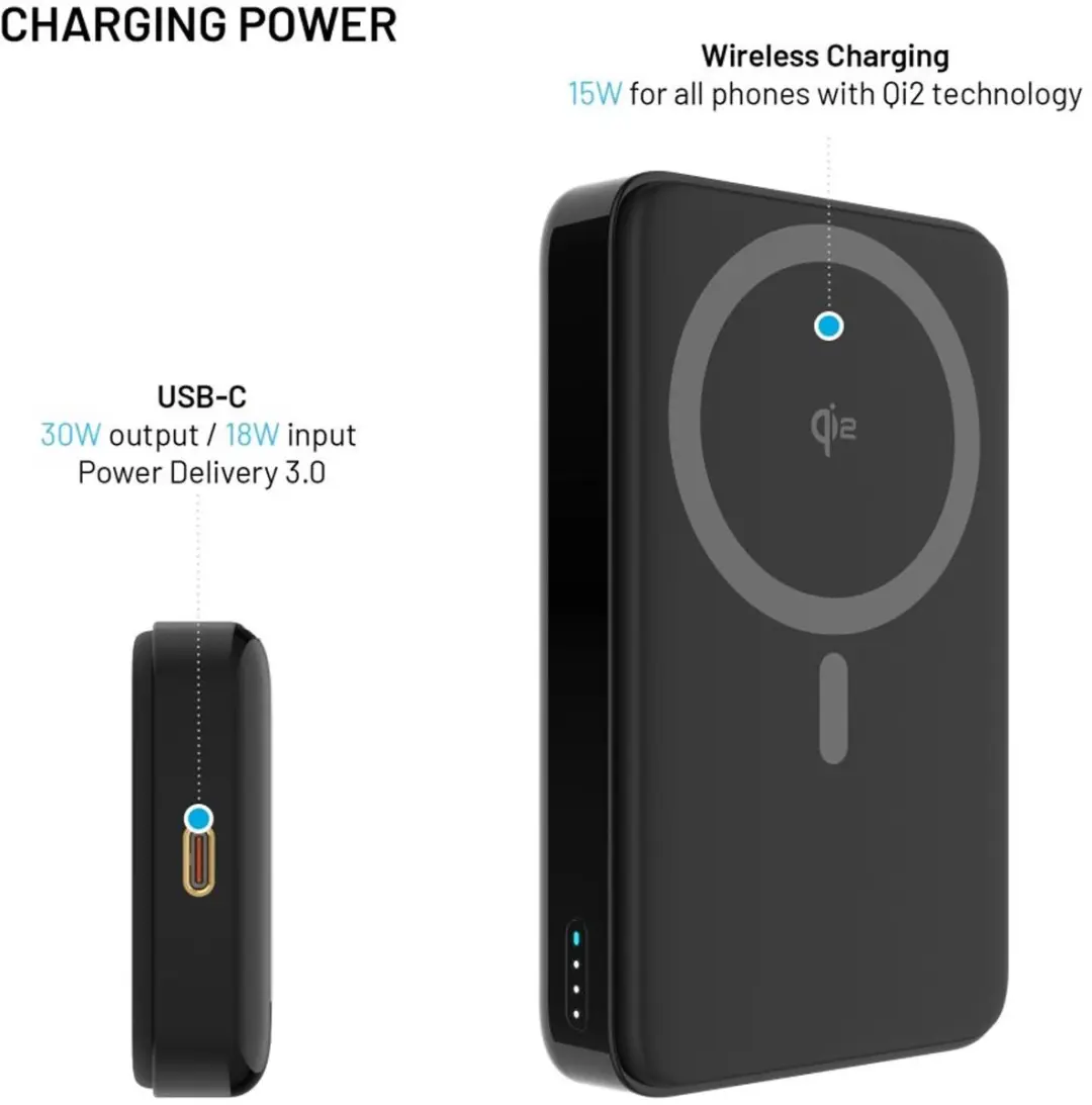 Fixed MagZen 10 Pro Powerbank 10.000mAh - 30W USB-C PD - Zwart
