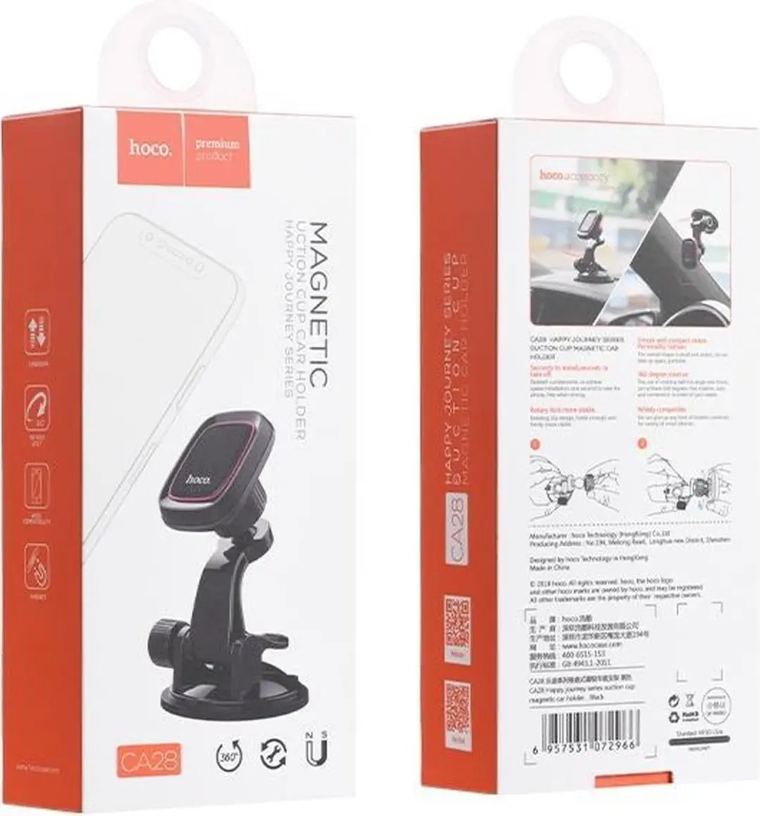 Hoco CA28 Telefoonhouder Dashboard Magnetisch - Zwart