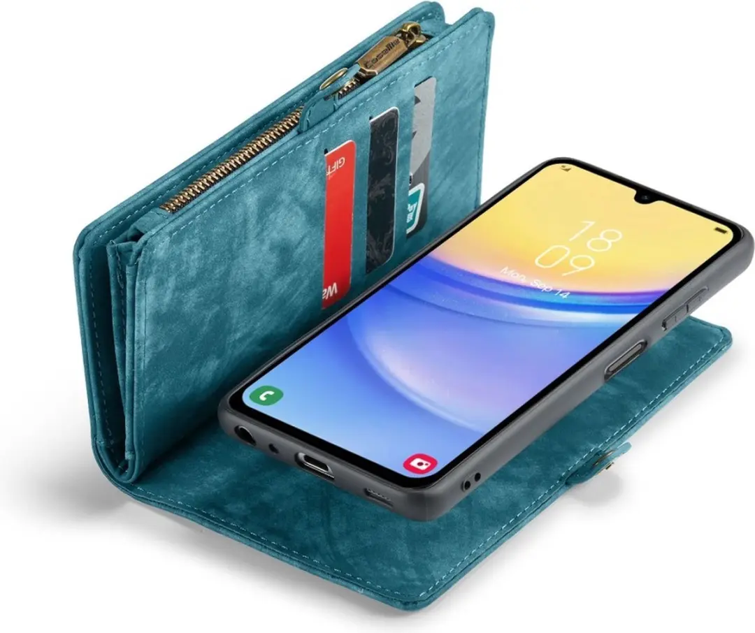Caseme 008 Hoesje Samsung Galaxy A15 - Blauw - 8 Pasjes - afbeelding 6 van 6