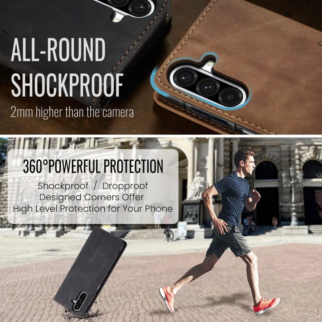 Caseme 013 Book Case Hoesje Samsung Galaxy A17 - 2 Pasjes - Zwart