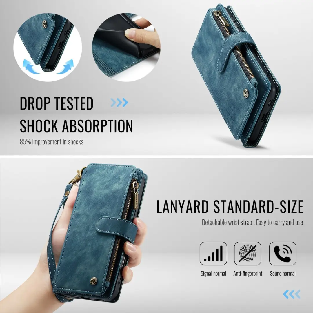 Caseme C30 Book Case Hoesje Samsung Galaxy S25 FE - Blauw