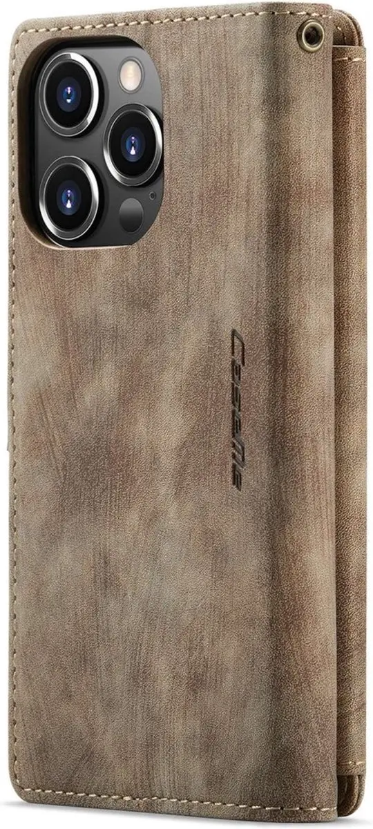 Caseme Portemonneehoes iPhone 14 Pro Max - 14 Pasjes - Bruin