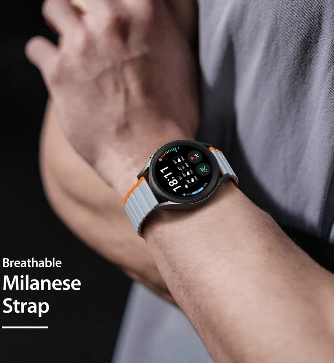 Dux Ducis LD Strap Smartwatchband 22mm - Grijs Oranje - afbeelding 6 van 6