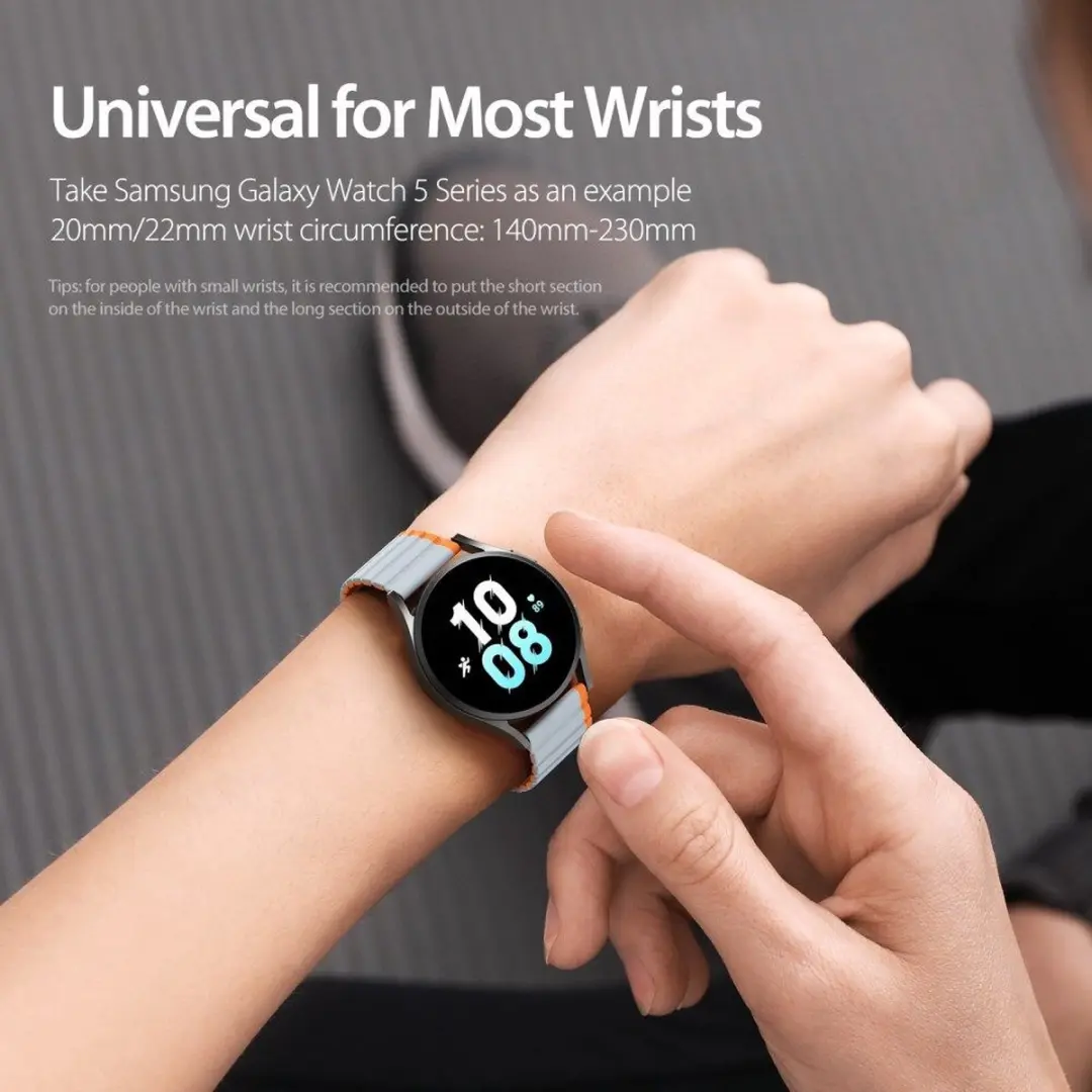 Dux Ducis LD Strap Smartwatchband 22mm - Grijs Oranje