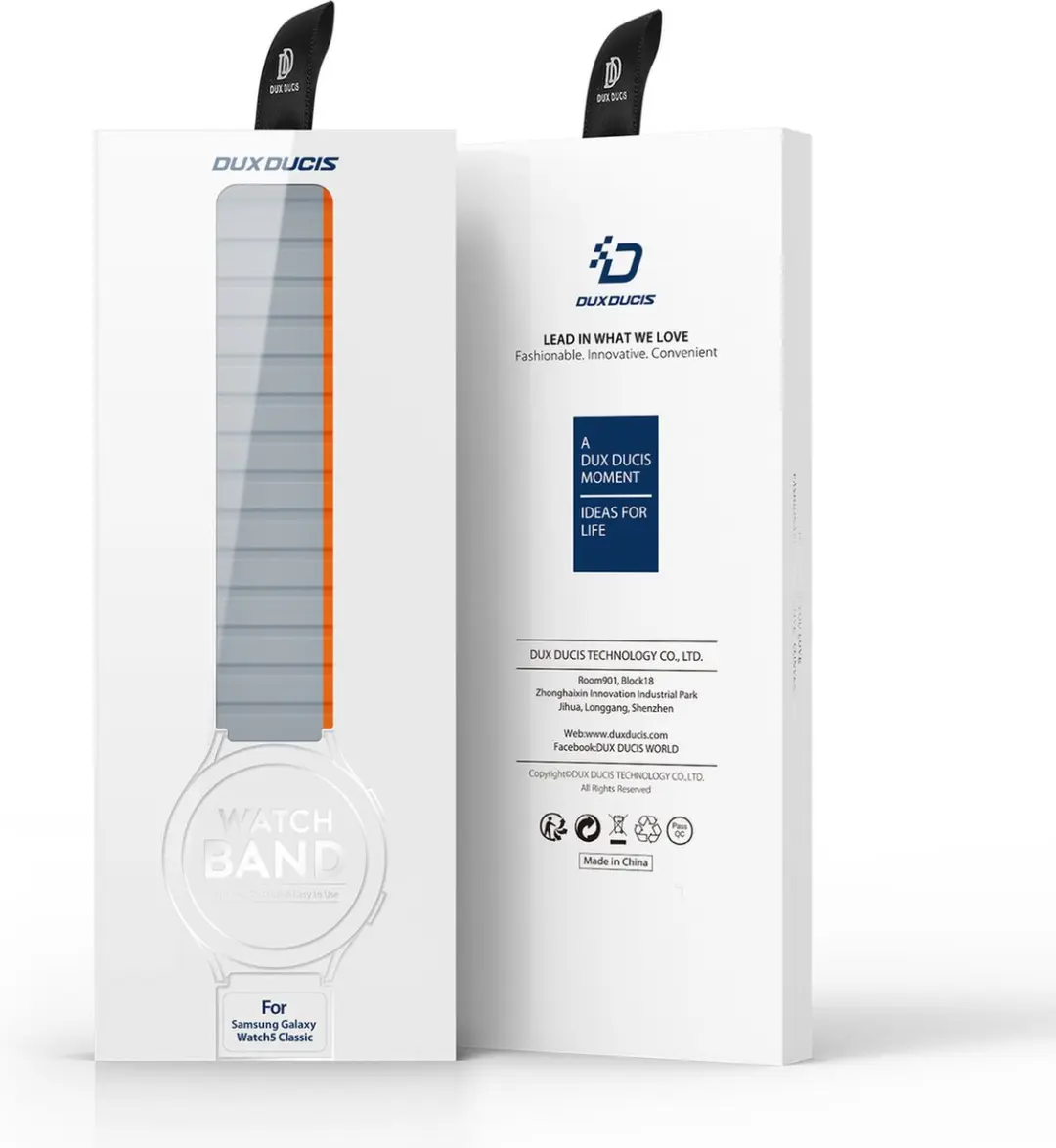 Dux Ducis LD Strap Smartwatchband 22mm - Grijs Oranje
