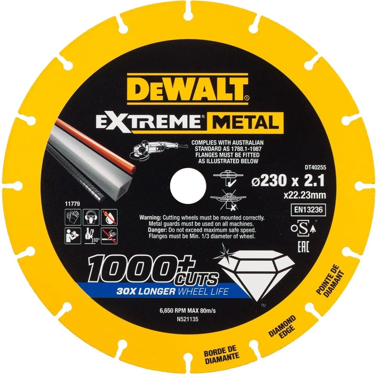 DeWalt DT40255 Extreme Metal Doorslijpschijf 230mm