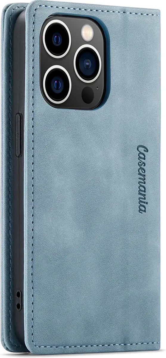 Caseme iPhone 14 Pro Max Bookcase Hoesje - Aquablauw - 3 Pasjes
