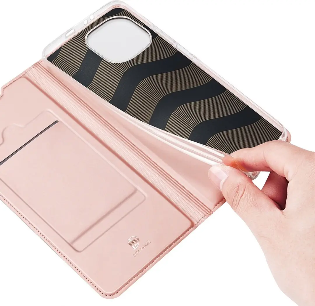 Dux Ducis Pro Serie Slim Wallethoes Xiaomi Mi 11 - Roze Goud
