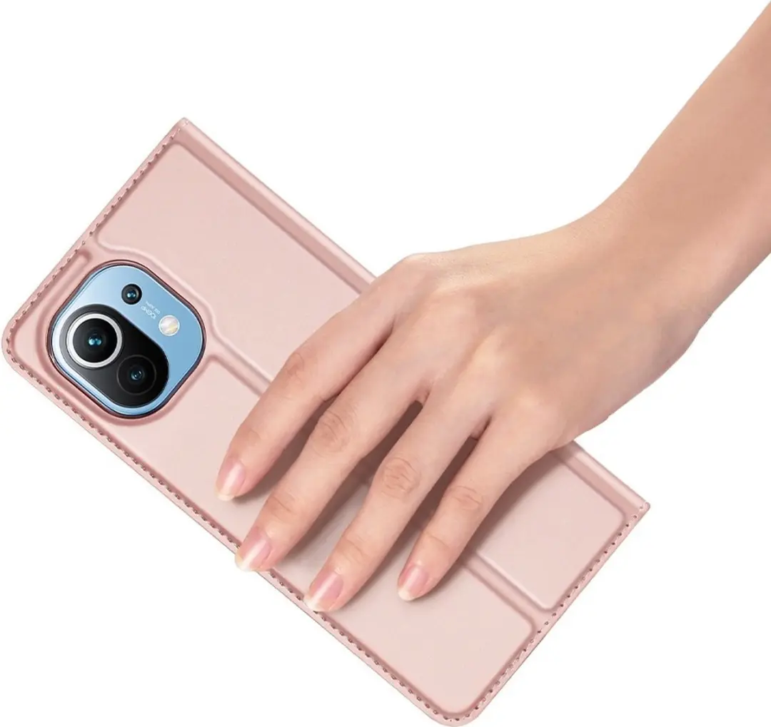 Dux Ducis Pro Serie Slim Wallethoes Xiaomi Mi 11 - Roze Goud