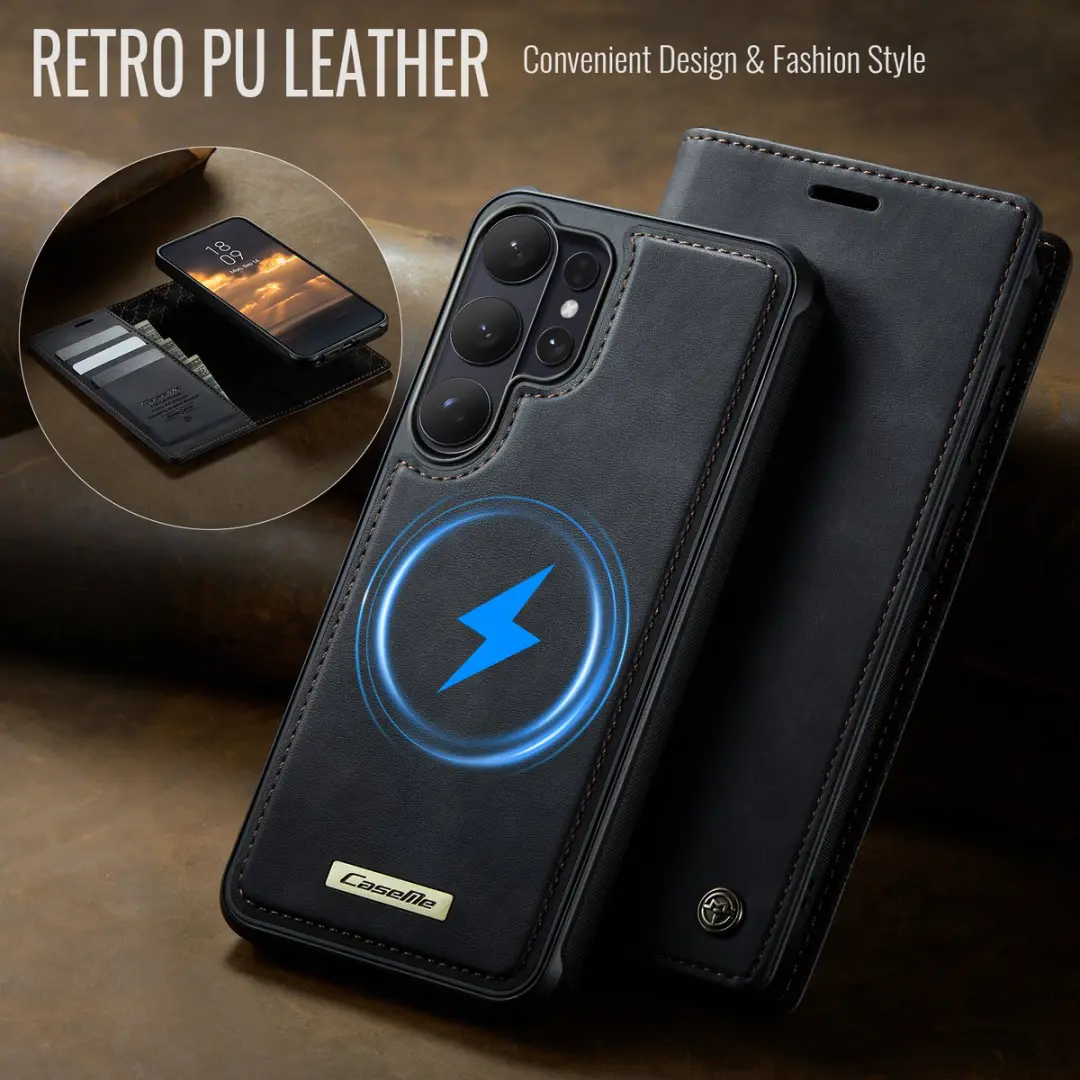 Caseme Luxe 2-in-1 Portemonneehoes Backcover Galaxy S26 Ultra - Zwart - afbeelding 6 van 6