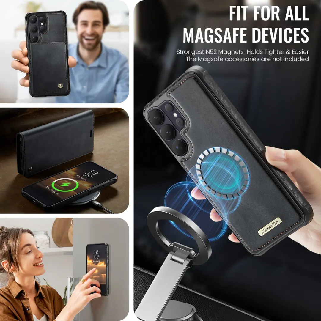 Caseme Luxe 2-in-1 Portemonneehoes Backcover Galaxy S26 Ultra - Zwart