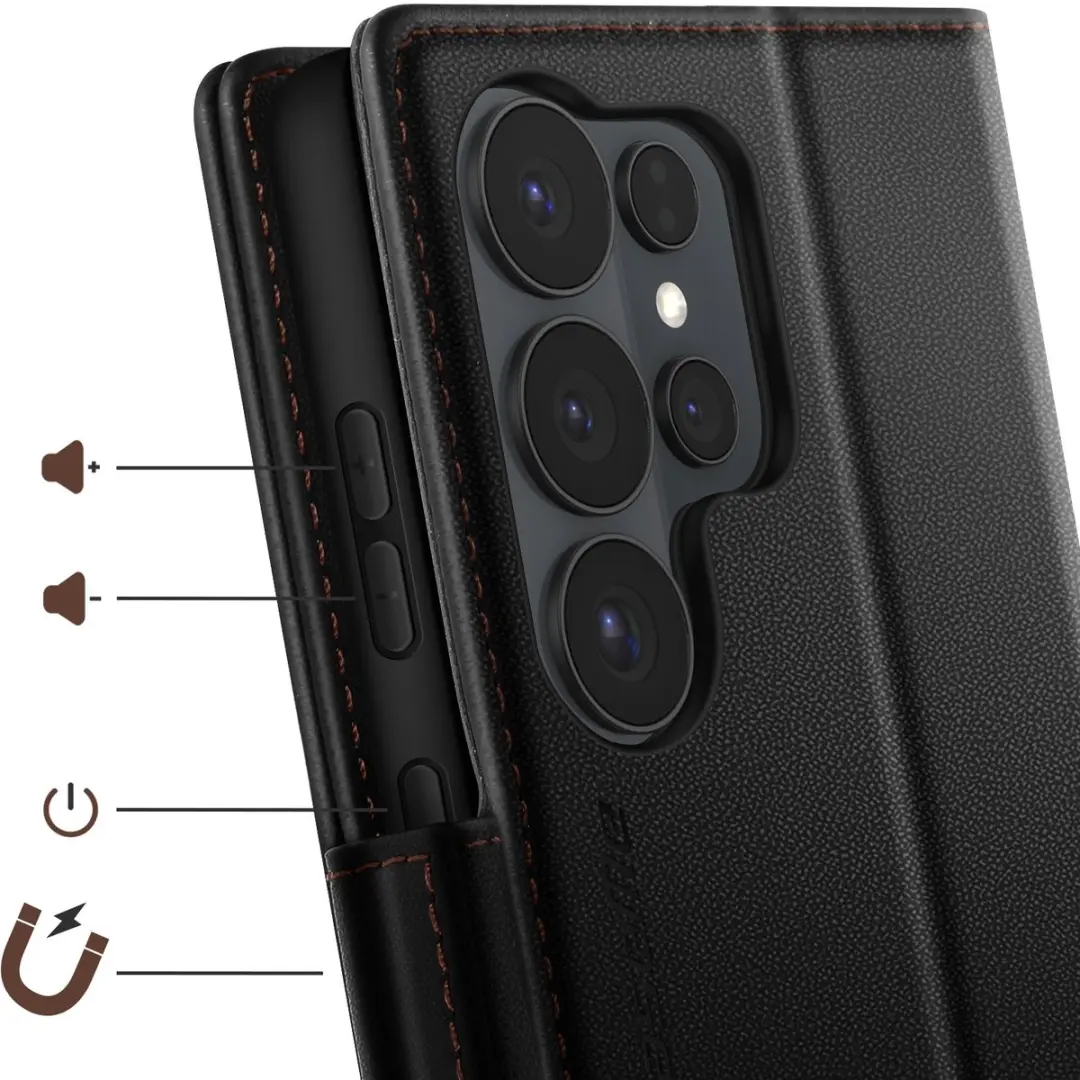 Caseme Etui Galaxy S26 Ultra Anti-RFID Zwart - FOLIO-KAZME-BK-S26U