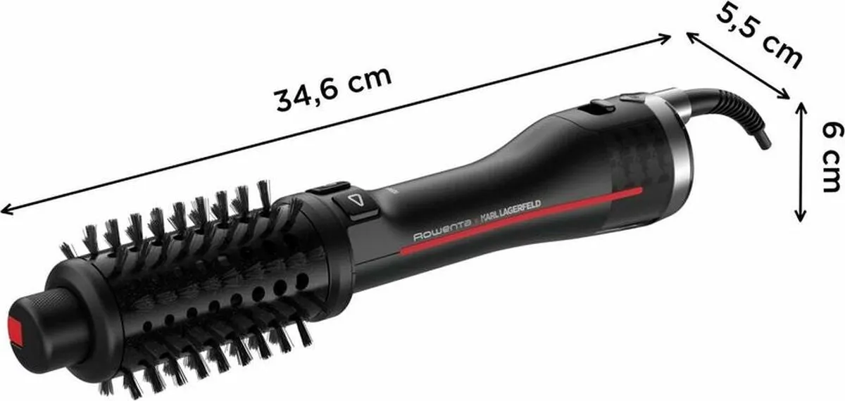Rowenta x KARL LAGERFELD Brush Active Ultimate CF961LF0 Krulborstel 750W - Ionisch - Zwart