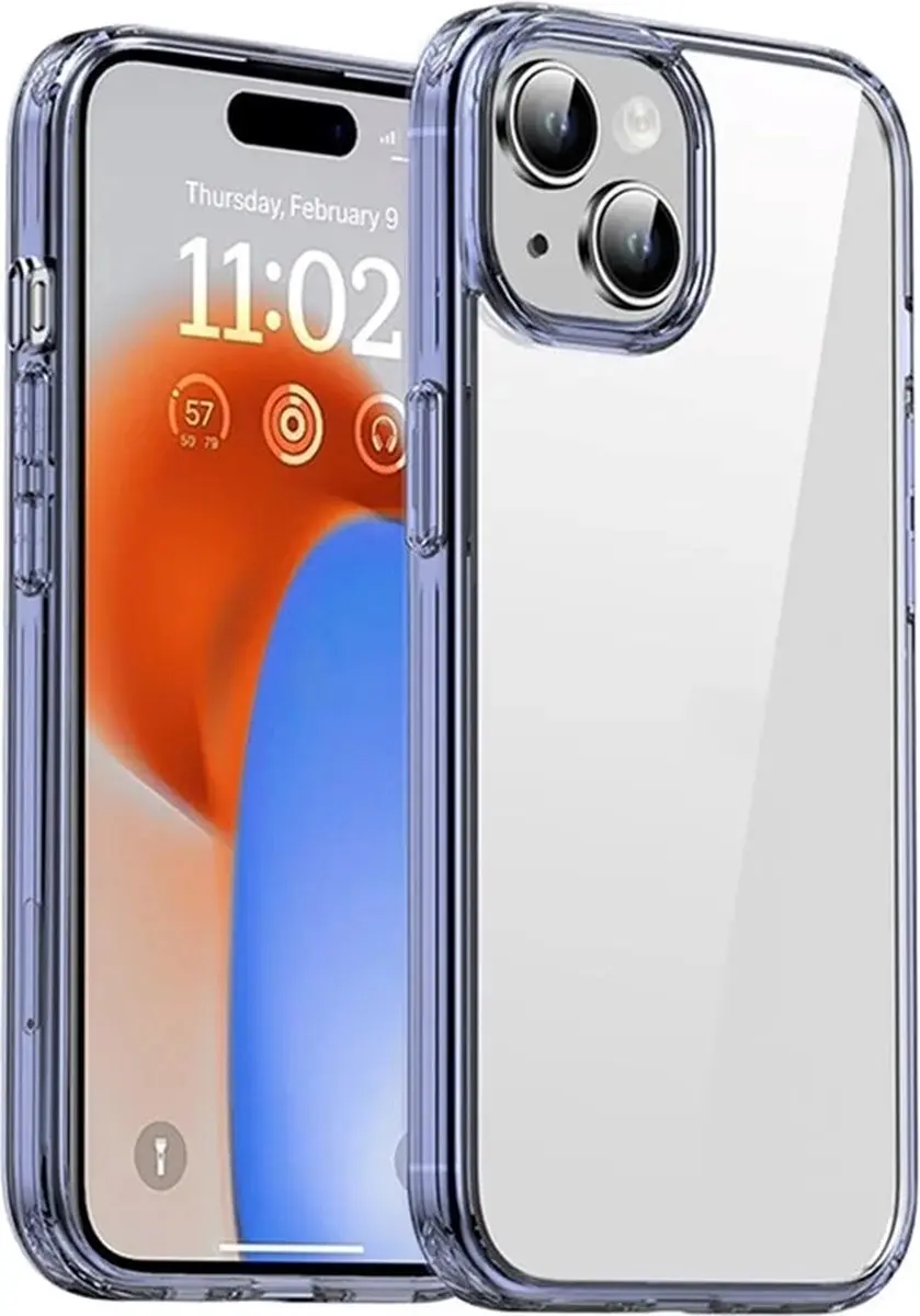 IpaKY iPhone 15 Backcover Transparant Blauw