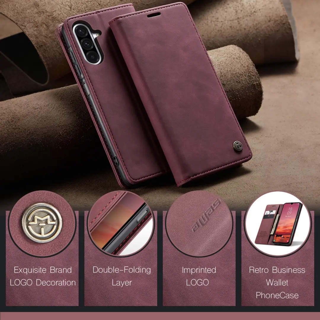 Caseme 013 Book Case Hoesje Samsung Galaxy A37 - Bordeaux
