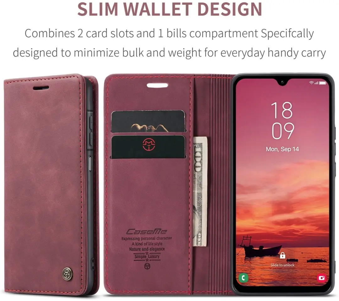 Caseme 013 Book Case Hoesje Samsung Galaxy A37 - Bordeaux