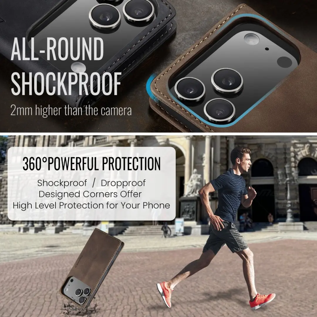 Caseme 013 Book Case iPhone 17 Pro Hoesje - Donkerbruin