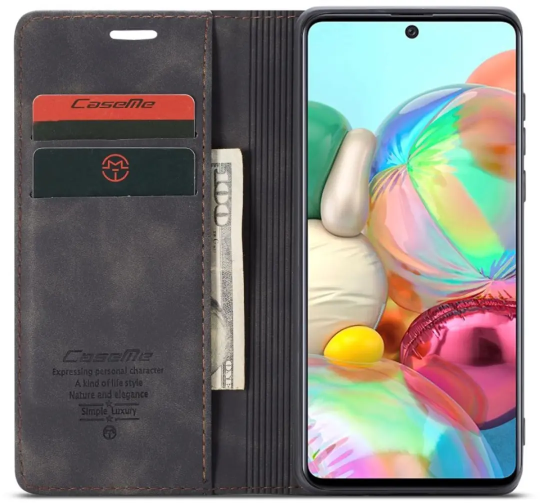 Caseme Book Case Samsung Galaxy A71 - 2 Pasjes - Zwart