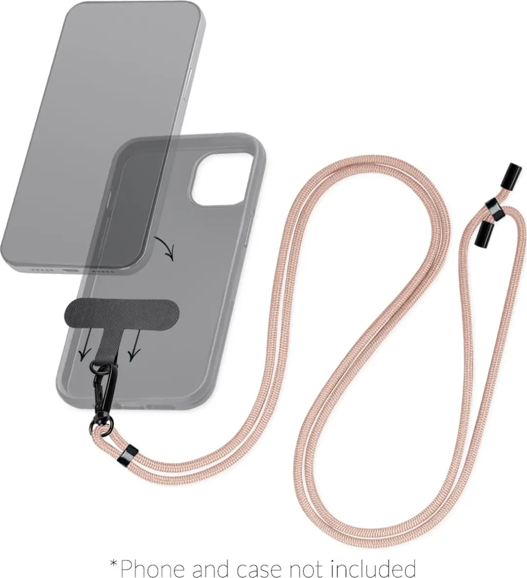 Mobilize Nylon Universeel Telefoonkoord Verstelbaar - Roze