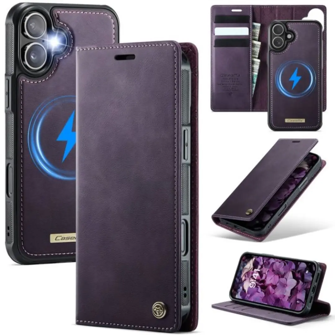 Caseme iPhone 17 Portemonneehoes - MagSafe Paars