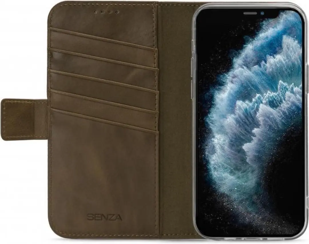 Senza Desire Bookcase Hoesje WALCS1087 - iPhone 11 Pro Max - 5 Pasjes - Burned Olive