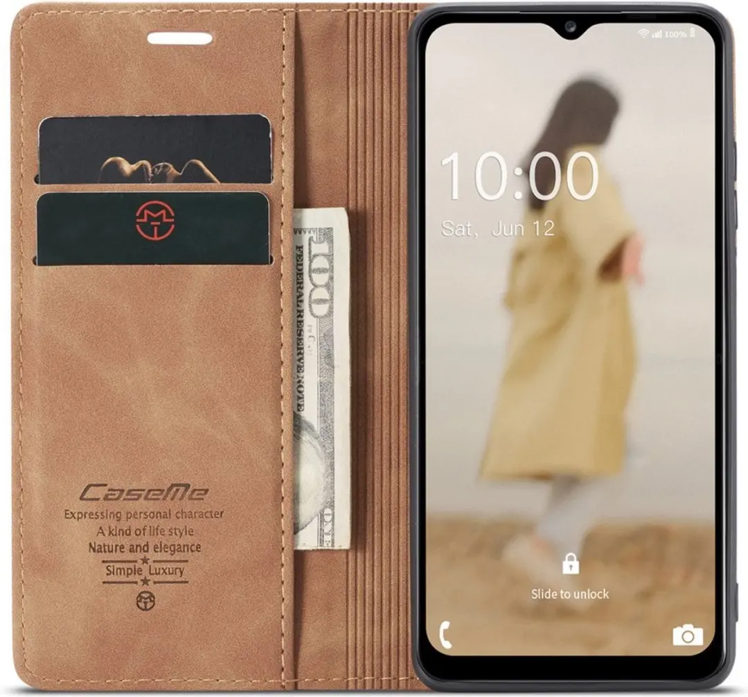 Caseme 013 Book Case Hoesje Samsung Galaxy A34 - Bruin
