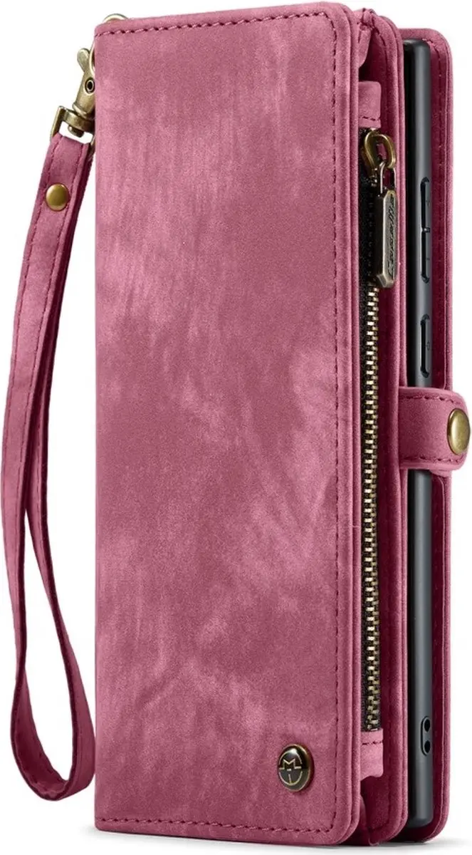 Caseme Samsung Galaxy S25 Ultra Hoes - Vintage Portemonnee 2-in-1 - Rood