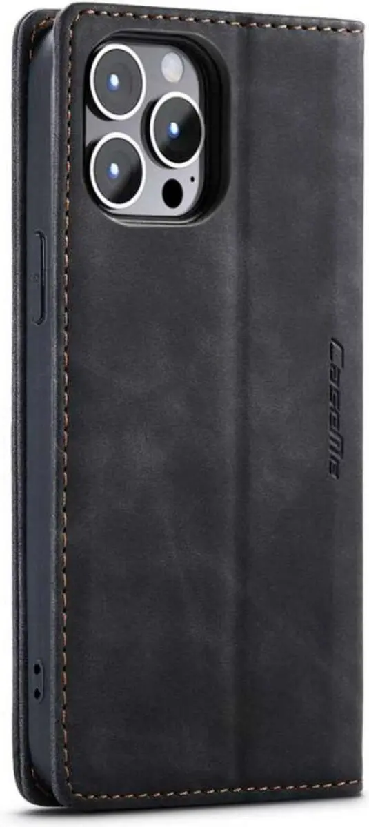 Caseme Retro Wallet Case CSM-37186 - iPhone 14 Pro Max - 2 Pasjes - Zwart