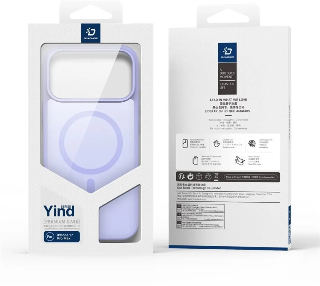 Dux Ducis Yind iPhone 17 Pro Max Hoesje - Magnetisch - Lila - afbeelding 6 van 6