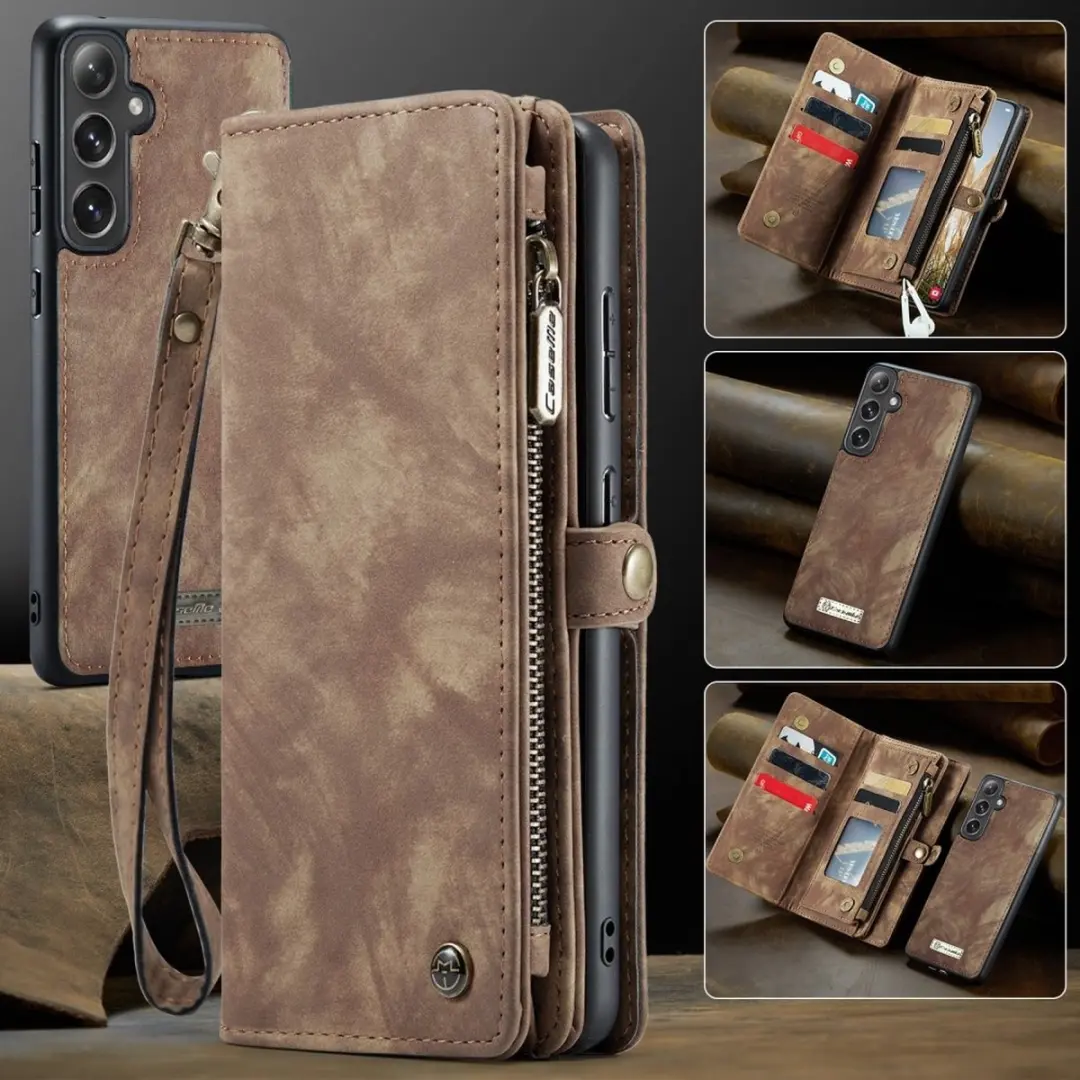 Caseme 008 2-in-1 Book Case Samsung Galaxy S24 FE - Bruin - afbeelding 6 van 6