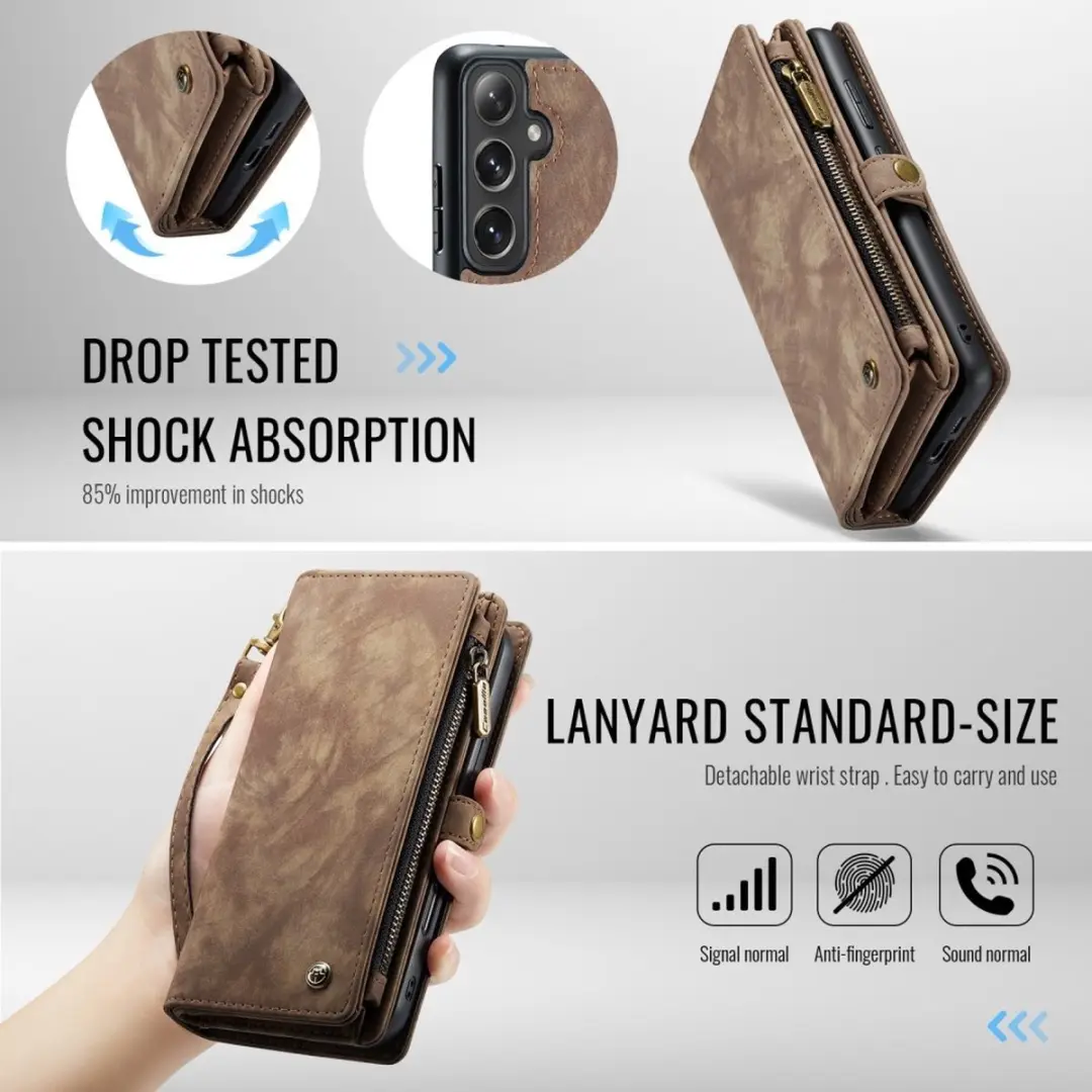 Caseme 008 2-in-1 Book Case Samsung Galaxy S24 FE - Bruin