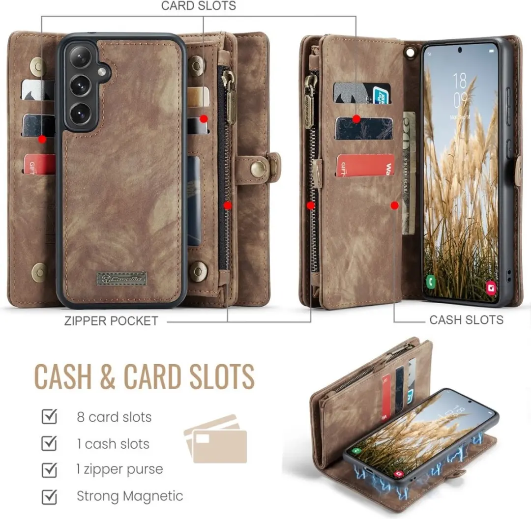 Caseme 008 2-in-1 Book Case Samsung Galaxy S24 FE - Bruin
