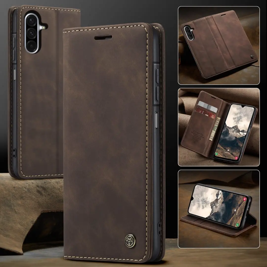 Caseme 013 Book Case Hoesje Samsung Galaxy A17 - Donkerbruin
