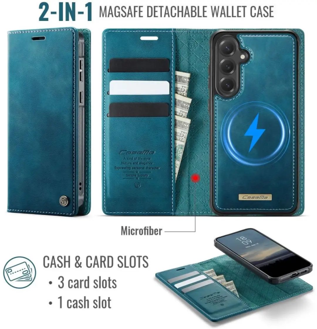 Caseme Portemonneehoes Galaxy S24/S25 Magnetisch - Blauw