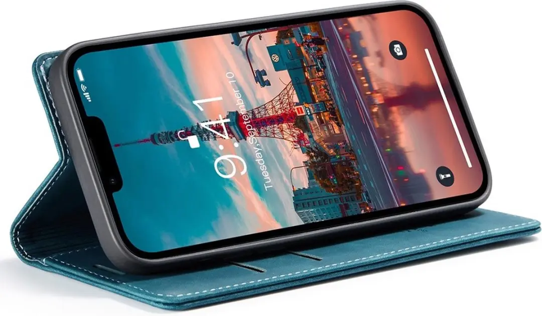 Caseme 013 Book Case iPhone 15 Hoesje - Blauw