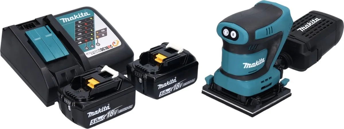 Makita DBO 480 RT Accu-Schuurmachine 18V - 2x 5,0Ah Accu