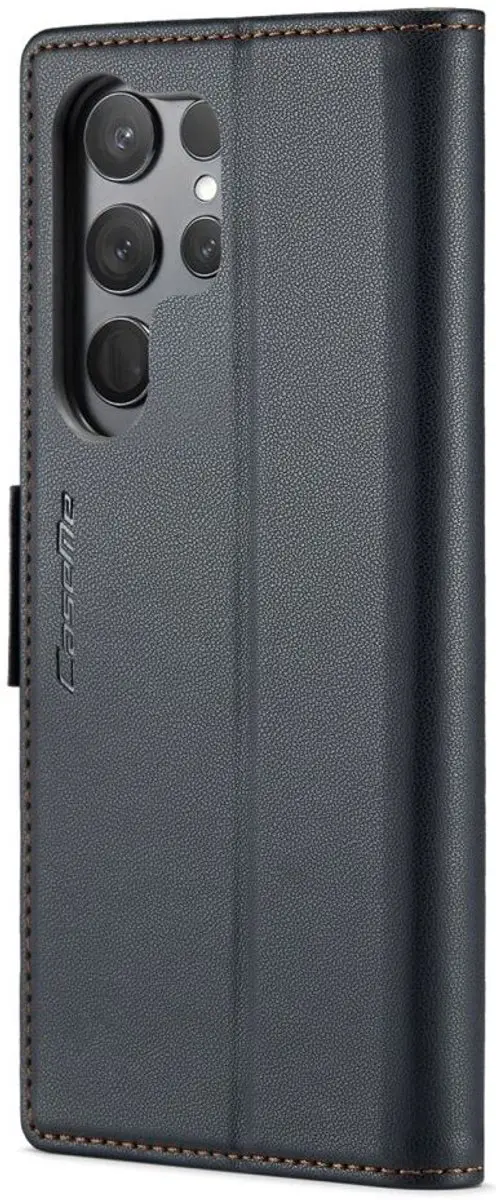 CaseMe 023 Hoesje Samsung Galaxy S23 Ultra - 3 Pasjes - Zwart