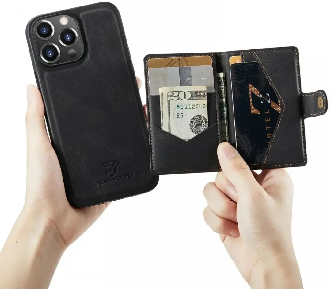 CaseMe JH-01 Hoesje iPhone 13 Pro - 4 Pasjes - Zwart - afbeelding 6 van 6