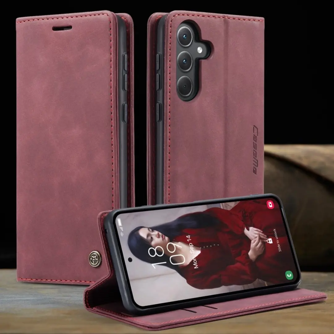 Caseme 013 Book Case Hoesje Samsung Galaxy A36 - Bordeaux