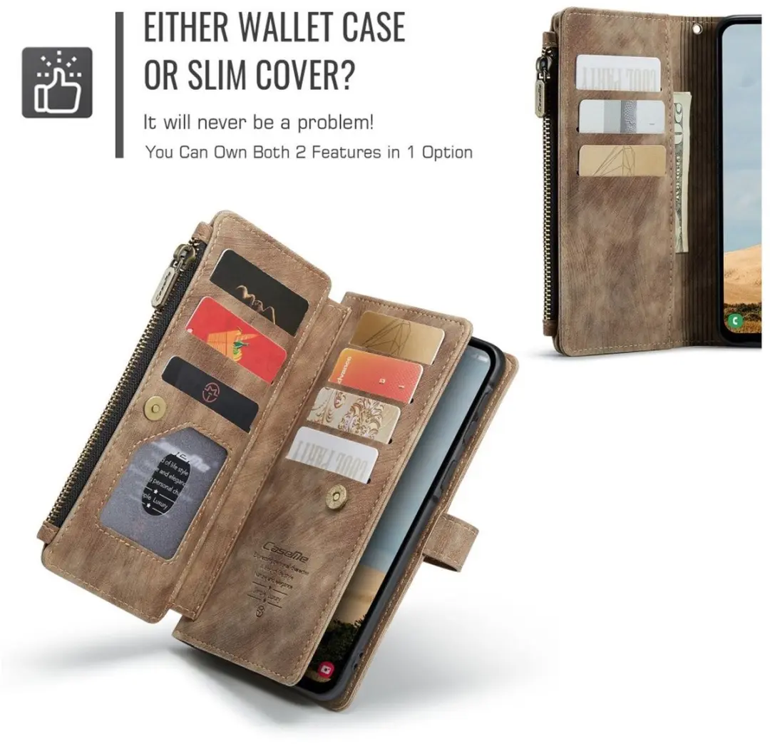 Caseme C30 Hoesje Samsung Galaxy A17 - Wallet - 3 Pasjes - Bruin