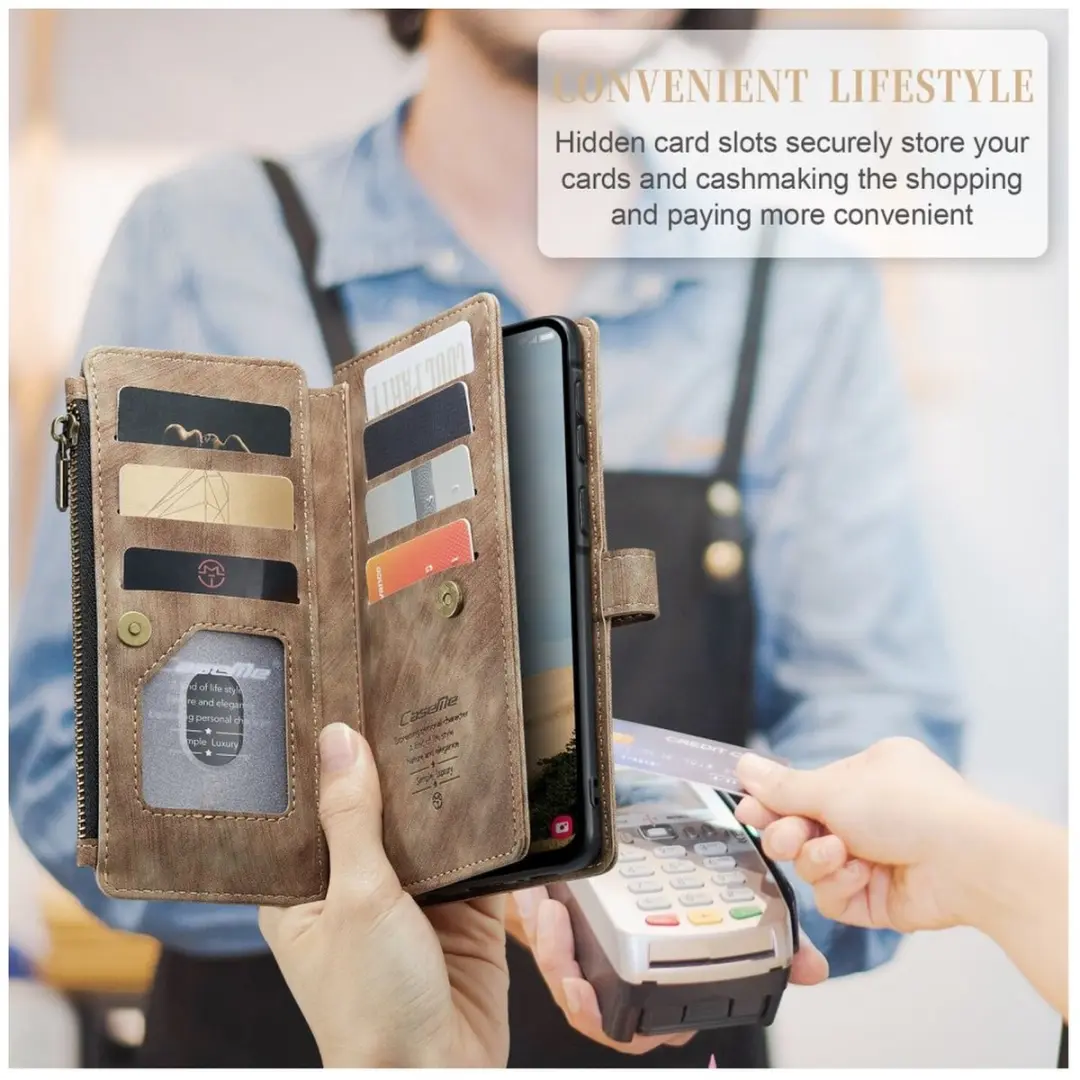 Caseme C30 Hoesje Samsung Galaxy A17 - Wallet - 3 Pasjes - Bruin
