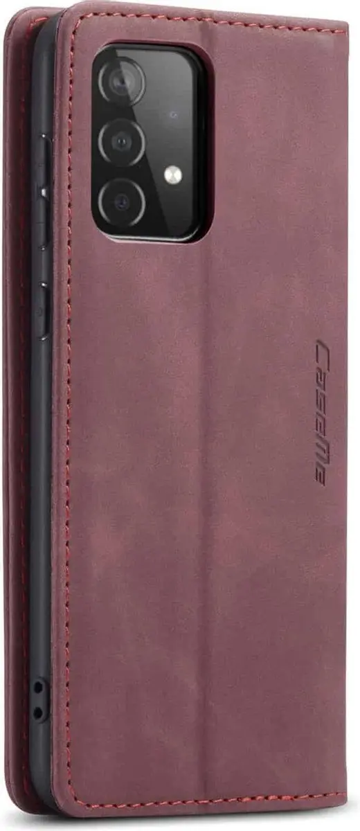 Caseme Retro Boekmodel Hoesje Samsung A72 - Paars - 2 Pasjes