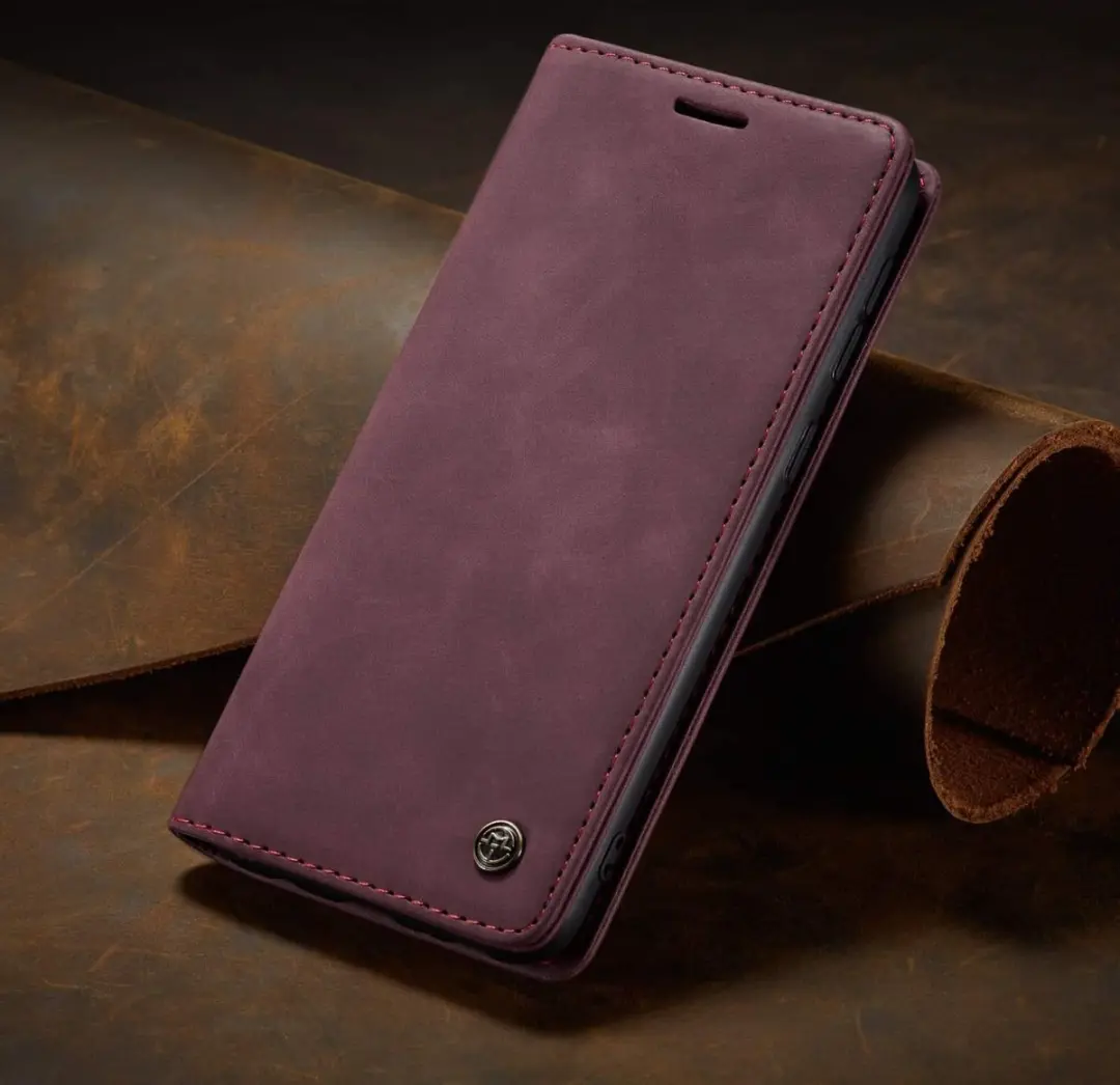 Caseme Retro Boekmodel Hoesje Samsung A72 - Paars - 2 Pasjes