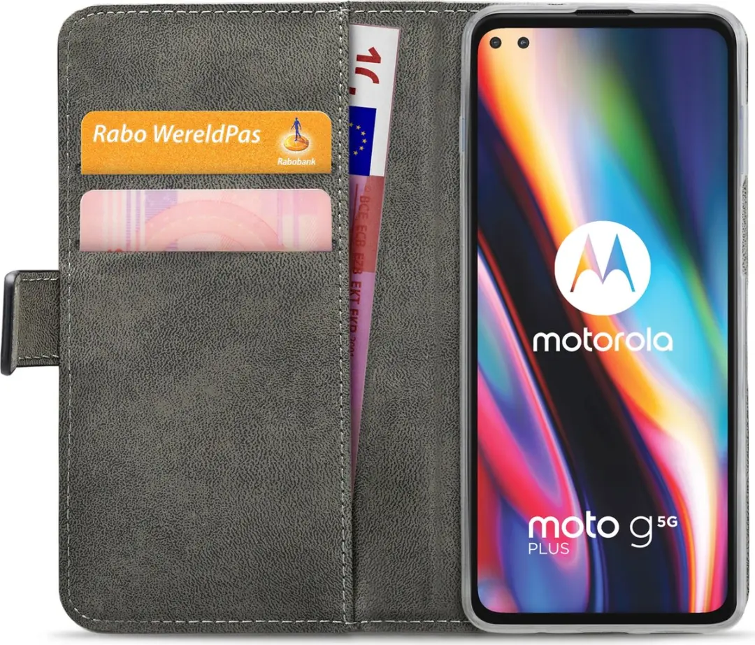 Mobilize Moto G 5G Plus Bookcase Hoesje - Zwart - Kunstleer