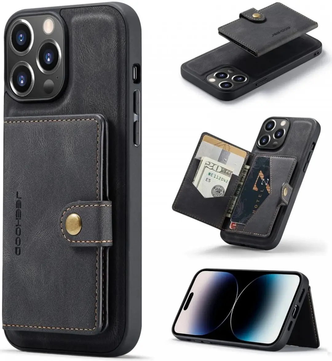 Caseme JH-01 Hoesje iPhone 14 Pro Max - 4 Pasjes - Zwart