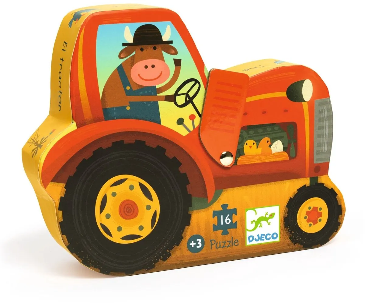Djeco Puzzel De Tractor 16 Stuks