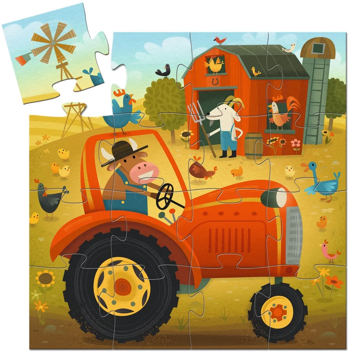 Djeco Puzzel De Tractor 16 Stuks - DJ07275