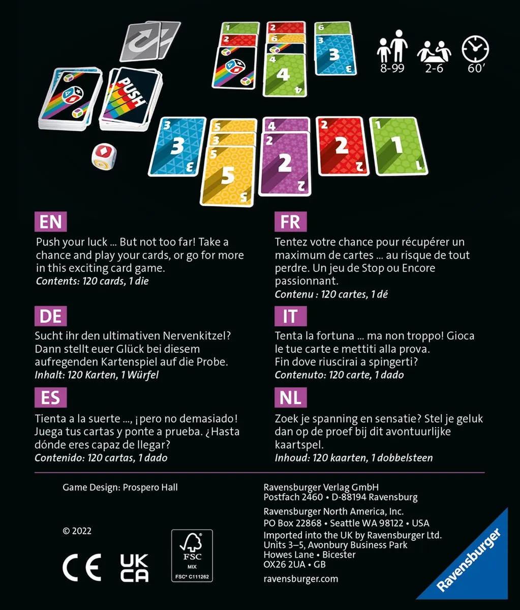 Ravensburger Push Dobbelsteenspel 268283 - 120 Kaarten