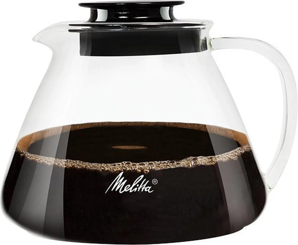 Melitta Glaskan 700ml Pour-Over Kan - Glas met zwarte deksel - afbeelding 4 van 5