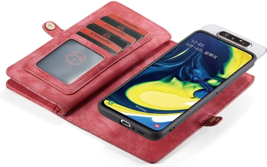 Caseme Vintage 2-in-1 Portemonneehoes Rood - Samsung Galaxy A80